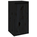 NNEVL TV Cabinets 4 pcs Black Solid Wood Pine