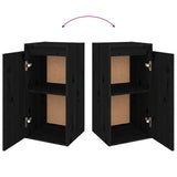 NNEVL TV Cabinets 4 pcs Black Solid Wood Pine