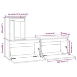 NNEVL TV Cabinets 3 pcs Solid Wood Pine