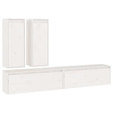 NNEVL TV Cabinets 4 pcs White Solid Wood Pine
