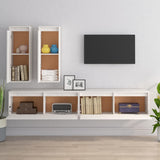 NNEVL TV Cabinets 4 pcs White Solid Wood Pine