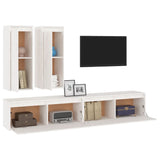 NNEVL TV Cabinets 4 pcs White Solid Wood Pine