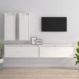 NNEVL TV Cabinets 4 pcs White Solid Wood Pine