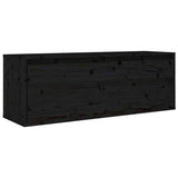 NNEVL TV Cabinets 4 pcs Black Solid Wood Pine