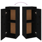 NNEVL TV Cabinets 4 pcs Black Solid Wood Pine