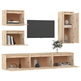 NNEVL TV Cabinets 6 pcs Solid Wood Pine