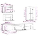 NNEVL TV Cabinets 6 pcs Solid Wood Pine