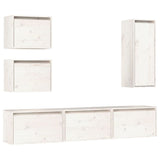 NNEVL TV Cabinets 6 pcs White Solid Wood Pine