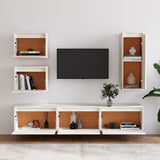 NNEVL TV Cabinets 6 pcs White Solid Wood Pine