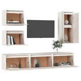 NNEVL TV Cabinets 6 pcs White Solid Wood Pine