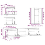 NNEVL TV Cabinets 6 pcs White Solid Wood Pine