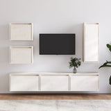 NNEVL TV Cabinets 6 pcs White Solid Wood Pine