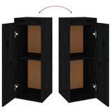 NNEVL TV Cabinets 6 pcs Black Solid Wood Pine