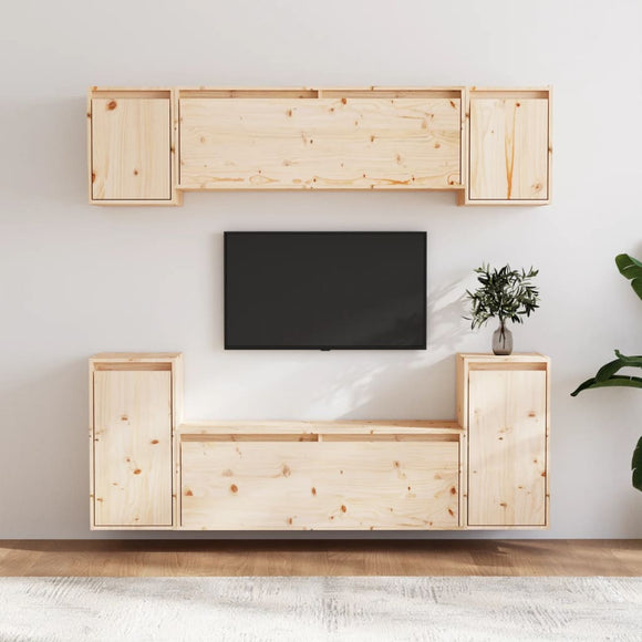 NNEVL TV Cabinets 6 pcs Solid Wood Pine