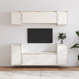 NNEVL TV Cabinets 6 pcs White Solid Wood Pine