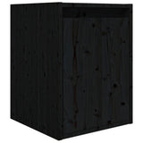 NNEVL TV Cabinets 6 pcs Black Solid Wood Pine