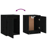 NNEVL TV Cabinets 6 pcs Black Solid Wood Pine