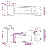 NNEVL TV Cabinets 6 pcs Black Solid Wood Pine