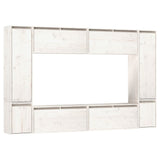NNEVL TV Cabinets 8 pcs White Solid Wood Pine