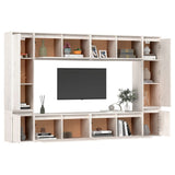 NNEVL TV Cabinets 8 pcs White Solid Wood Pine