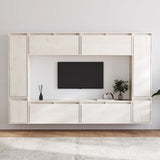 NNEVL TV Cabinets 8 pcs White Solid Wood Pine