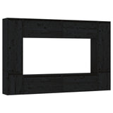 NNEVL TV Cabinets 8 pcs Black Solid Wood Pine