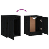 NNEVL TV Cabinets 8 pcs Black Solid Wood Pine