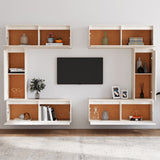 NNEVL TV Cabinets 6 pcs White Solid Wood Pine