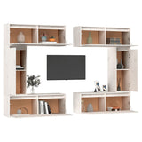 NNEVL TV Cabinets 6 pcs White Solid Wood Pine