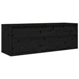 NNEVL TV Cabinets 6 pcs Black Solid Wood Pine