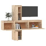 NNEVL TV Cabinets 5 pcs Solid Wood Pine