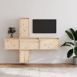 NNEVL TV Cabinets 5 pcs Solid Wood Pine