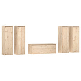NNEVL TV Cabinets 5 pcs Solid Wood Pine