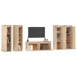 NNEVL TV Cabinets 5 pcs Solid Wood Pine
