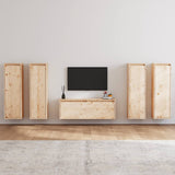 NNEVL TV Cabinets 5 pcs Solid Wood Pine