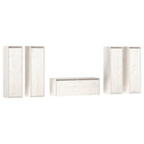 NNEVL TV Cabinets 5 pcs White Solid Wood Pine