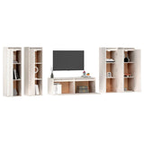 NNEVL TV Cabinets 5 pcs White Solid Wood Pine