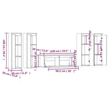 NNEVL TV Cabinets 5 pcs White Solid Wood Pine