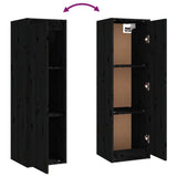 NNEVL TV Cabinets 5 pcs Black Solid Wood Pine