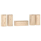 NNEVL TV Cabinets 5 pcs Solid Wood Pine