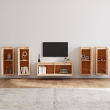 NNEVL TV Cabinets 5 pcs Solid Wood Pine