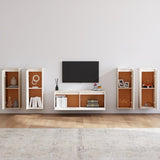 NNEVL TV Cabinets 5 pcs White Solid Wood Pine