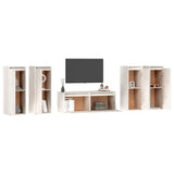 NNEVL TV Cabinets 5 pcs White Solid Wood Pine