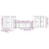 NNEVL TV Cabinets 5 pcs White Solid Wood Pine