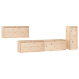 NNEVL TV Cabinets 4 pcs Solid Wood Pine