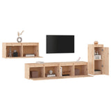 NNEVL TV Cabinets 4 pcs Solid Wood Pine