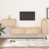 NNEVL TV Cabinets 4 pcs Solid Wood Pine