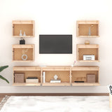 NNEVL TV Cabinets 7 pcs Solid Wood Pine