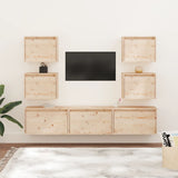 NNEVL TV Cabinets 7 pcs Solid Wood Pine