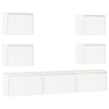 NNEVL TV Cabinets 7 pcs White Solid Wood Pine